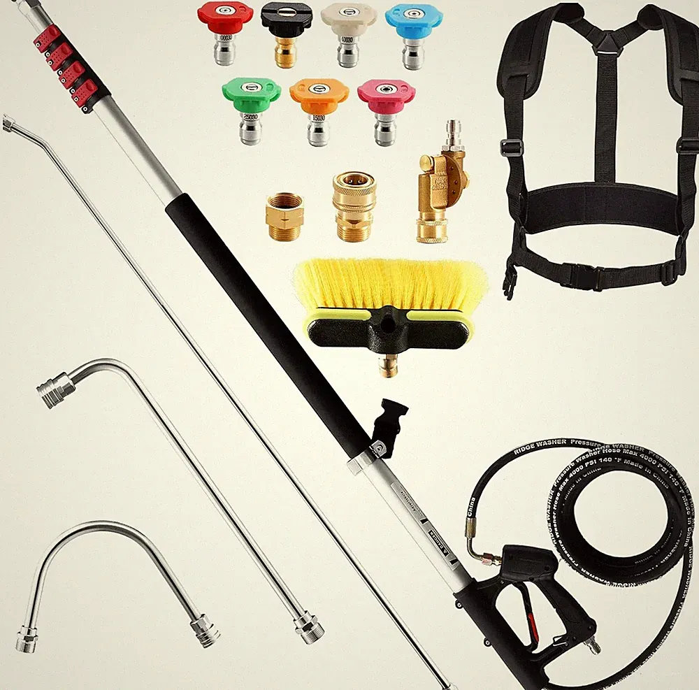 With Washer Pressure 4000 RIDGE WASHER Brush, 24 PSI | Tele FT Telescoping Wand