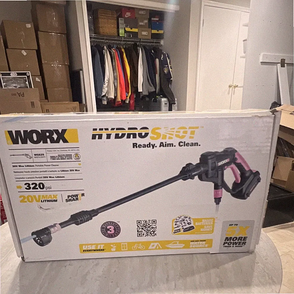 WORX HydroShot WG629 20V Cordless Pressure Washer 320 PSI w/Battery Hose