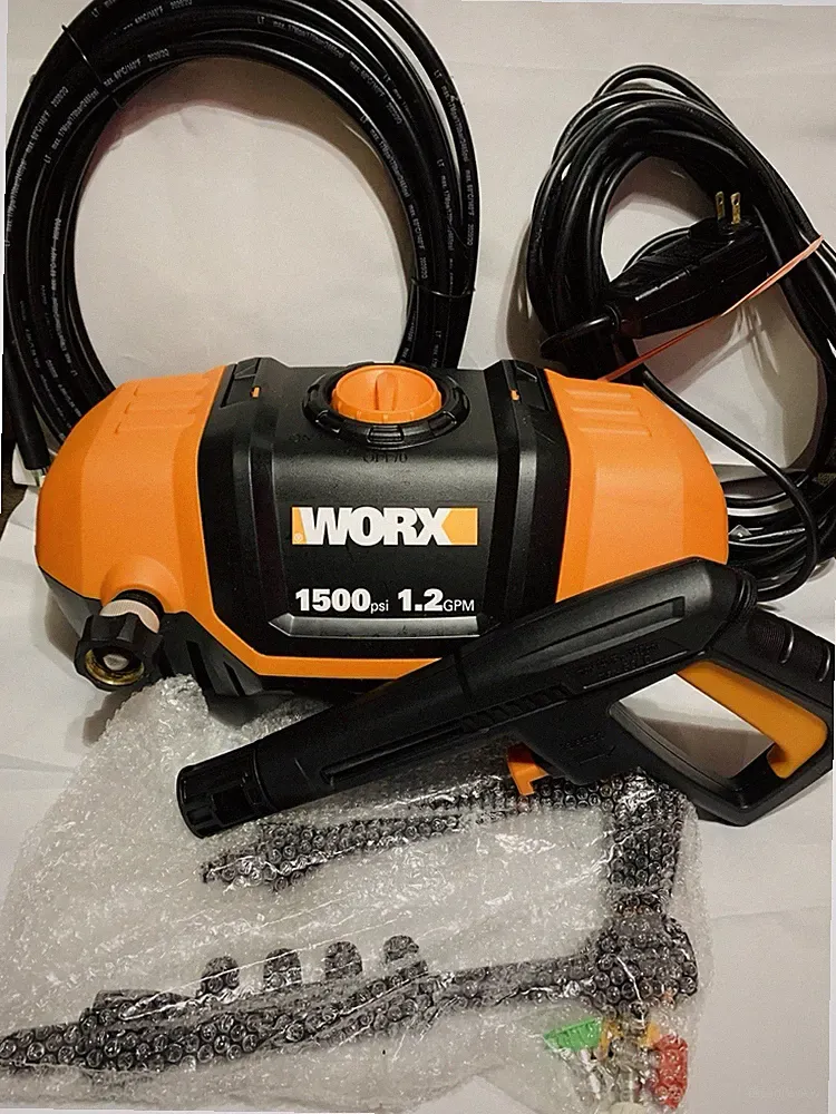 WORX WG601 1500 PSI 1.2 GPM Electric Pressure Washer 13A, with Multiple Nozzles