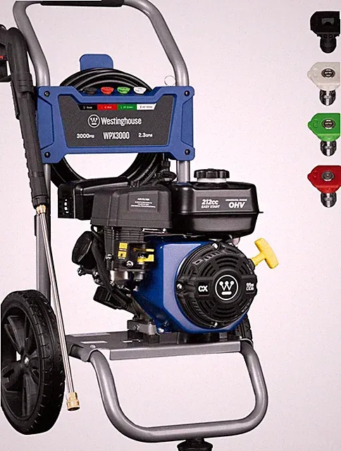 WPX3000 Gas Pressure Washer, 3000 PSI and 2.3 GPM, Spray Gun and Wand, 4 Nozzle