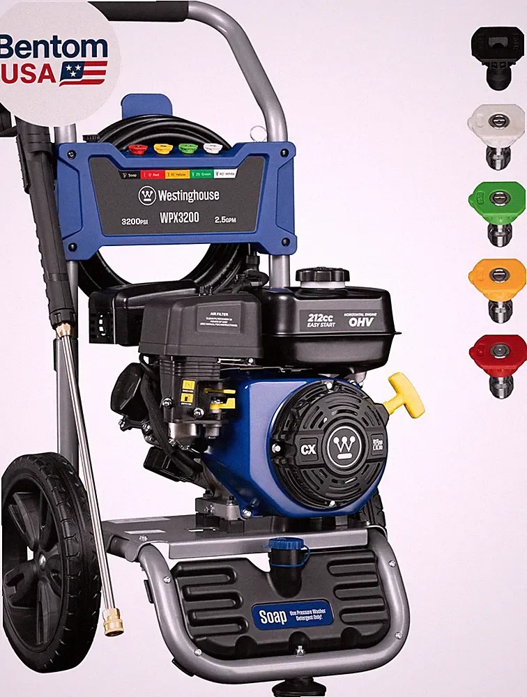 WPX3200 Gas Pressure Washer, 3200 PSI and 2.5 GPM, Onboard Soap Tank, Spray Gun