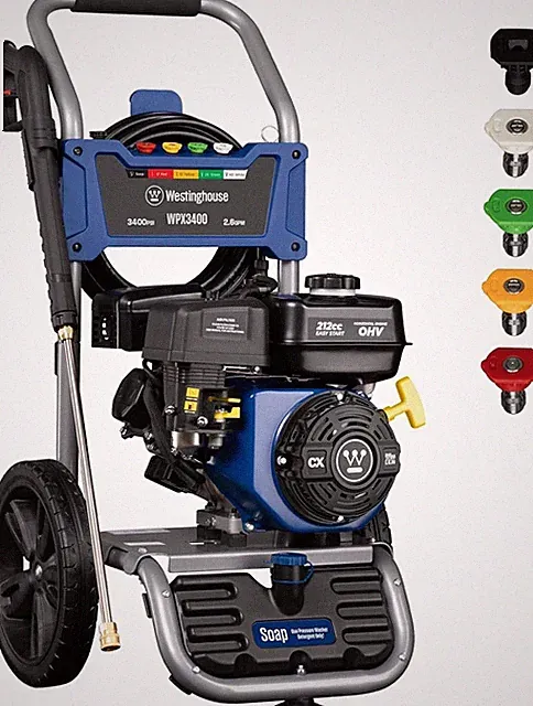 WPX3400 Gas Pressure Washer, 3400 PSI and 2.6 GPM, Onboard Soap Tank, Spray Gun