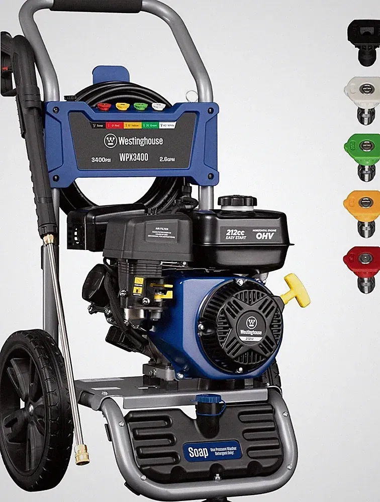 WPX3400 Gas Pressure Washer 3400 PSI and 2.6 Max GPM for Cars Fences Driveways