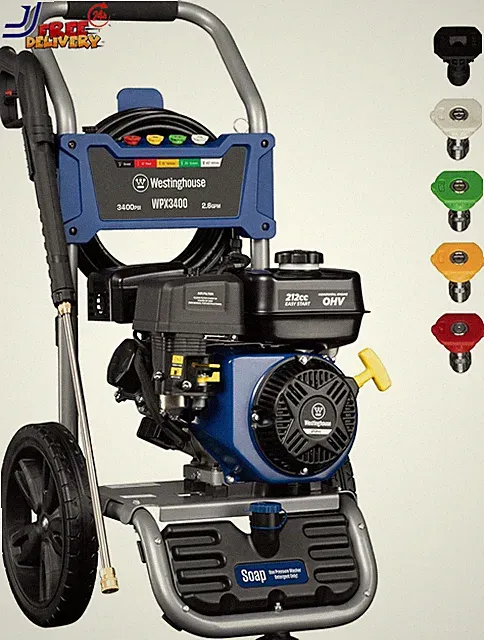 WPX3400 Gas Pressure Washer 3400 PSI and 2.6 Max GPM Onboard Soap Tank Spray