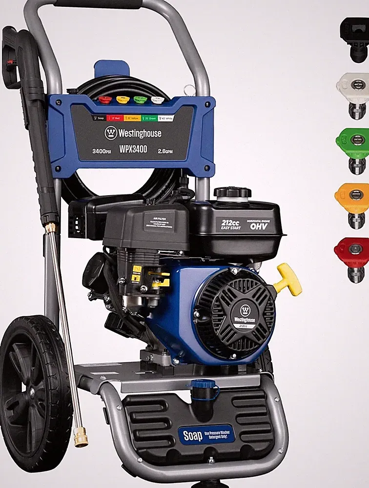 WPX3400 Gas Pressure Washer, 3400 PSI and 2.6 Max GPM, Onboard Soap Tank, Spray