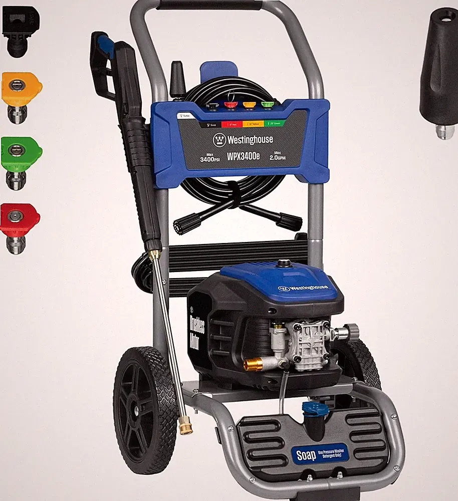 WPX3400e Electric Pressure Washer, 3400 Max PSI and 2.0 Max GPM, Brushless Motor