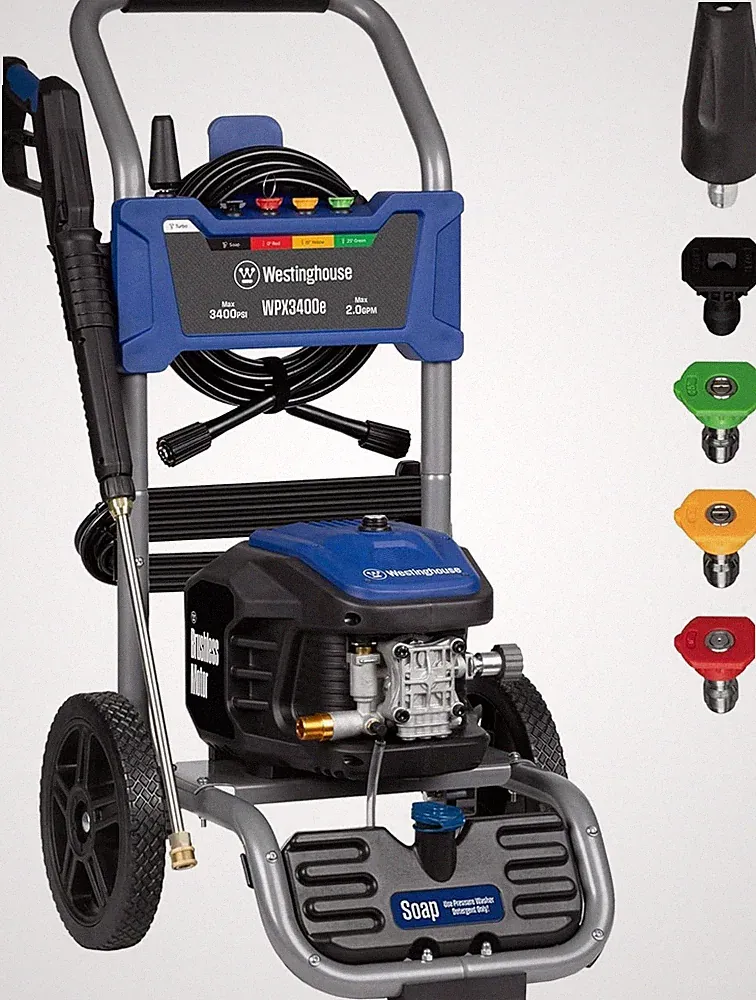 WPX3400e Electric Pressure Washer, 3400 Max PSI and 2.0 Max GPM, Brushless Motor