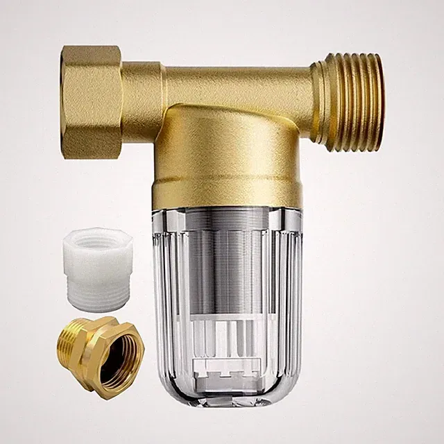 XZ02 50 Micron Reusable Washing Machine Water Filter, Compact Brass Washer Wa...