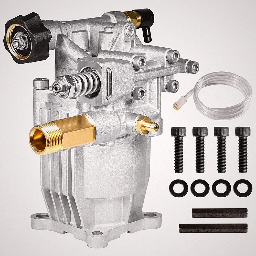 YAMATIC 3/4" Shaft Horizontal Pressure Washer Pump 3400 PSI 2.5GPM, Silver