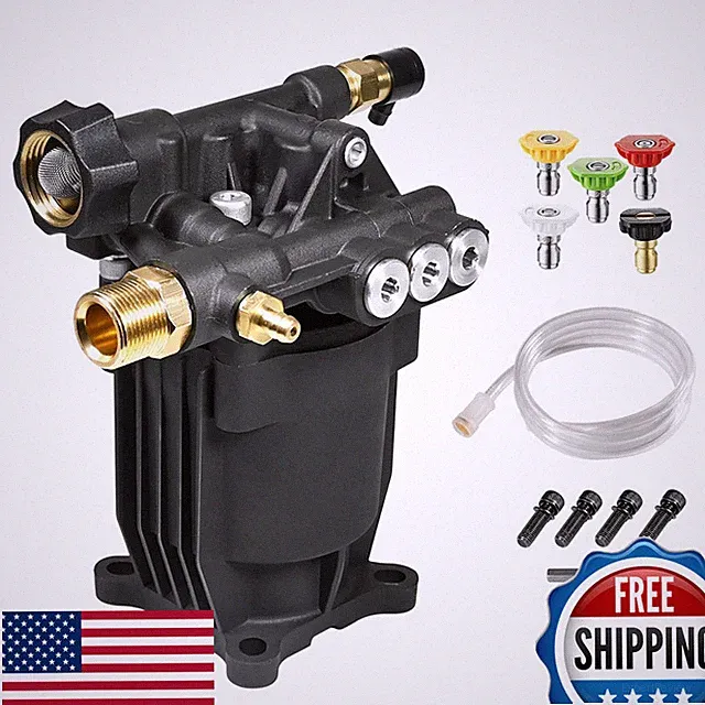 Yamatic 3/4 Shaft Horizontal Pressure Washer Pump Max 3400 Psi 2.6 Gpm