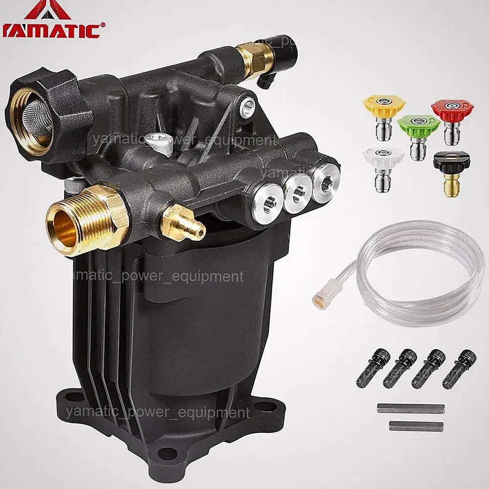 YAMATIC 3/4" Shaft Horizontal Pressure Washer Pump Max 3400 PSI Power Wash Pump