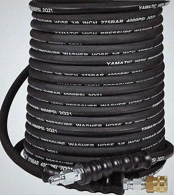 YAMATIC 3/8 x 100 Ft Pressure Washer Hose 4000 PSI Steel Braided