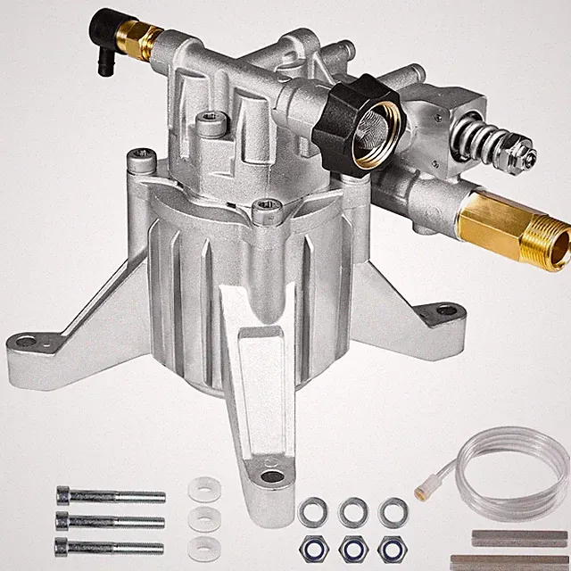 YAMATIC 3000 PSI 2.5 GPM Pressure Washer Pump, Vertical 7/8" 3000 PSI, Silver