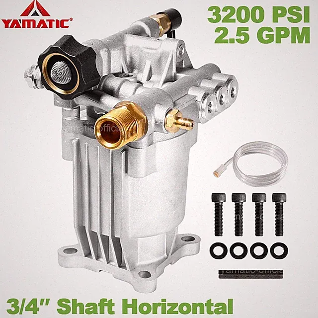 YAMATIC 3200 psi 3/4" Shaft Horizontal High Pressure Washer Pump 2.5 GPM