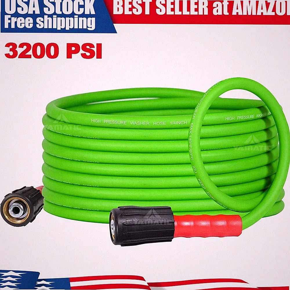 YAMATIC 3200 PSI Pressure Washer Hose 1/4" M22-14mm Flexible Power Washer Hose