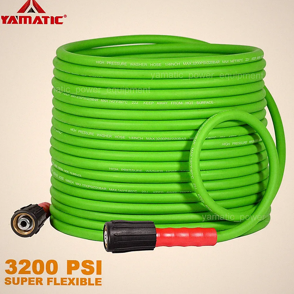YAMATIC 3200 PSI Pressure Washer Hose Super Flexible 1/4" M22-14MM Fittings