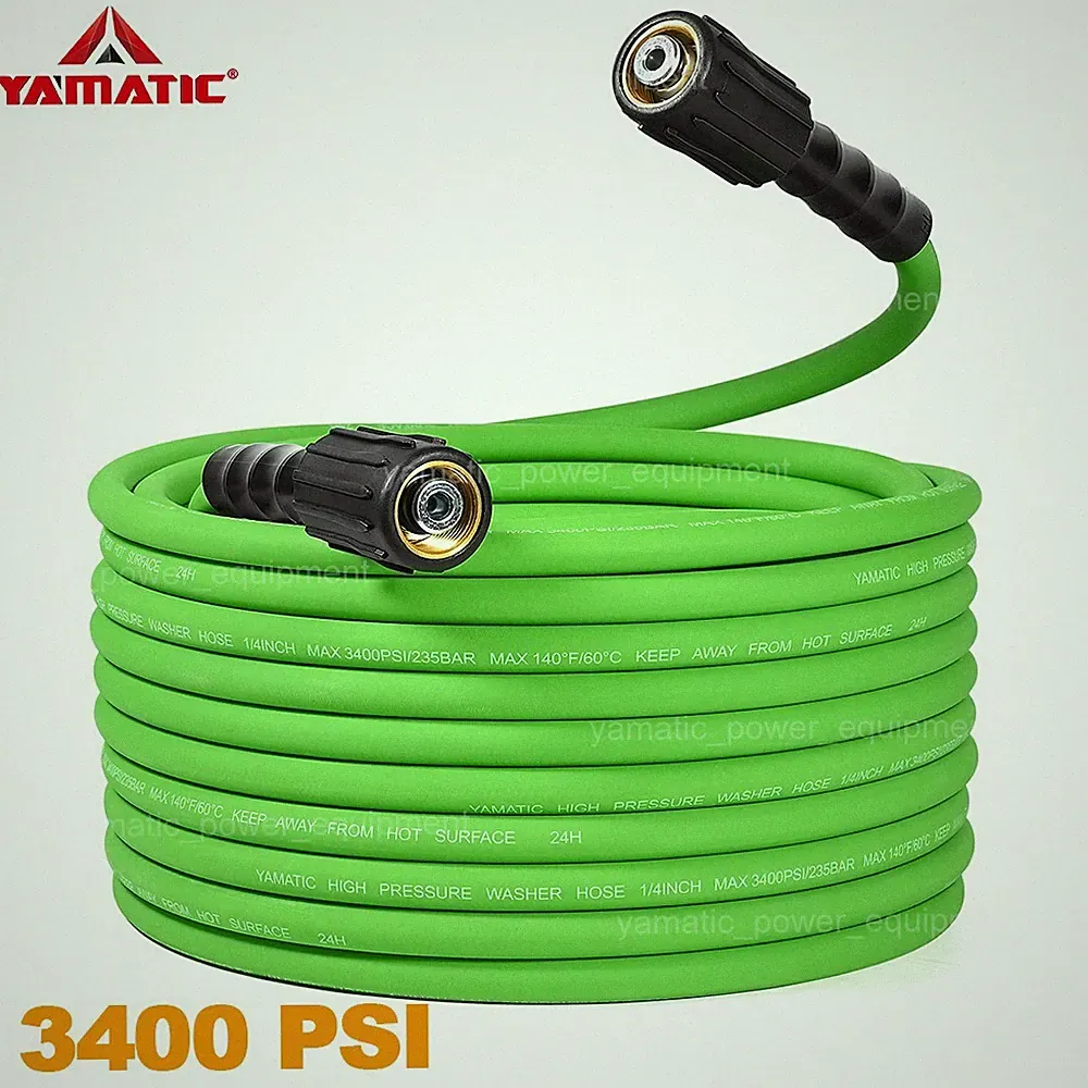 YAMATIC 3400 PSI Pressure Washer Hose 1/4'' Quick Connect Flexible Heavy Duty
