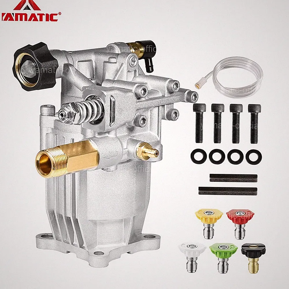 YAMATIC 3400 PSI Pressure Washer Pump Horizontal 3/4" Shaft 2.5 GPM with Kits