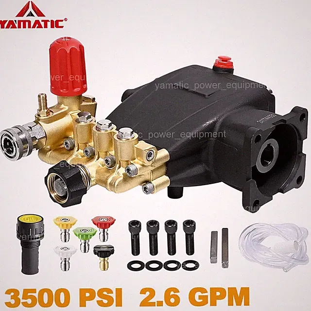 YAMATIC 3500 PSI 3/4" Shaft Horizontal Triplex Pressure Washer Pump 2.6 GPM