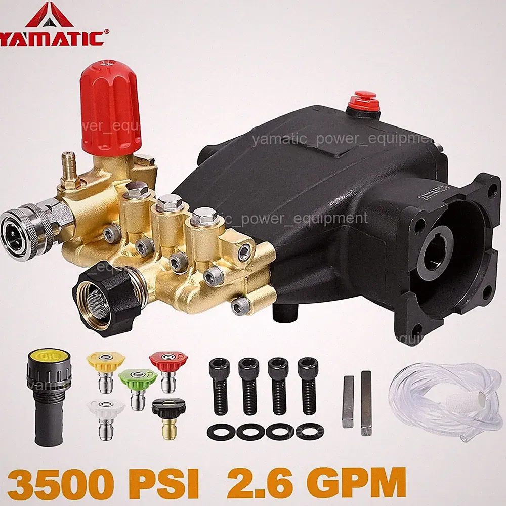 YAMATIC 3500 PSI 3/4" Shaft Horizontal Triplex Pressure Washer Pump 2.6 GPM 8 HP