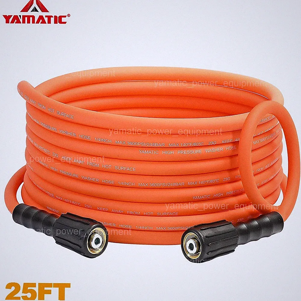 YAMATIC 3600 psi Pressure Washer Hose 1/4" Flexible Kink Resistant Leak Free
