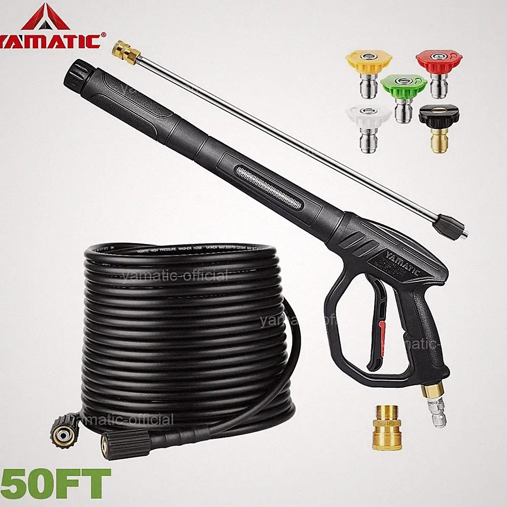 YAMATIC 3700 psi Power Washer Car Clean Gun, 3200 psi Pressure Washer Hose 50 ft