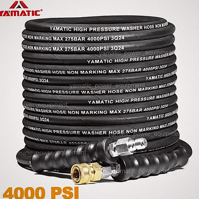 YAMATIC 4000 PSI 5/16" Flexible Pressure Washer Hose Non-Kink 3/8" Quick Connect