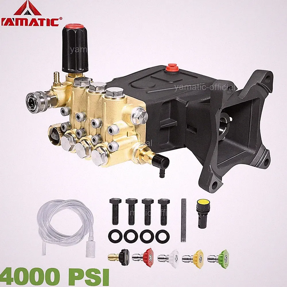 YAMATIC 4000 psi Horizontal Pressure Washer Pump 1" Shaft Triplex Plunger 4 GPM