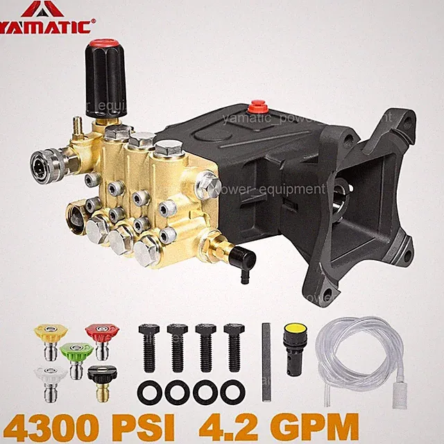 YAMATIC 4000 PSI Horizontal Triplex Plunger Pressure Washer Pump 1" Shaft
