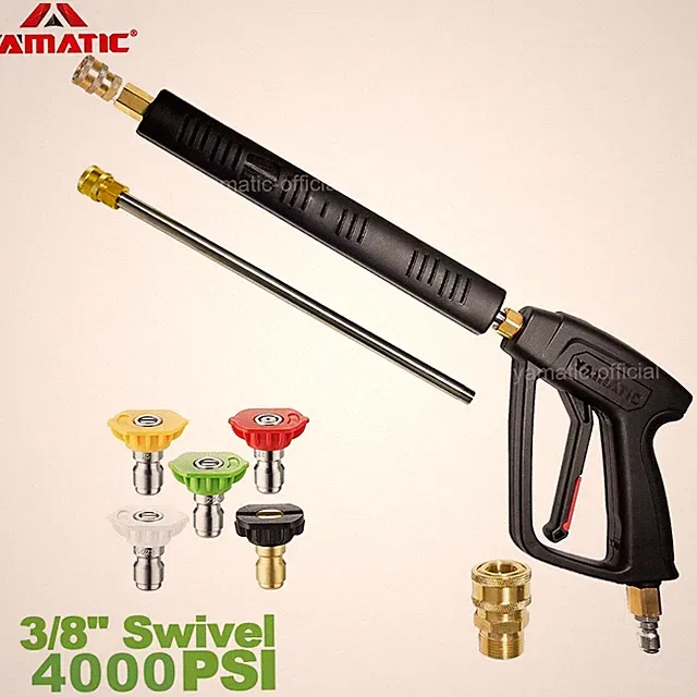 YAMATIC 4000 PSI Power Washer Gun, Extension Lance Wand, Spray Tips, Adapter