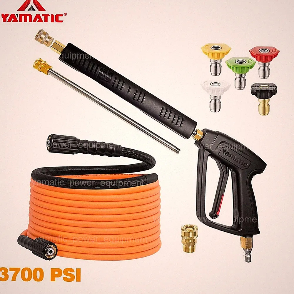 YAMATIC 4000 psi Pressure Washer Gun and 25 ft Flexible Hose 3700 psi