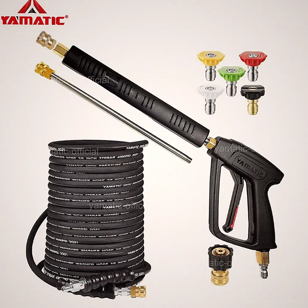YAMATIC 4000 psi Pressure Washer Gun and Rubber Power Washer Hose Kit