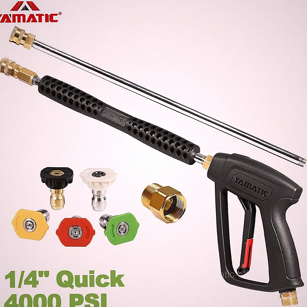 YAMATIC 4000 psi Pressure Washer Gun, Extension Wand, Lance, Spray Tips, Adapter