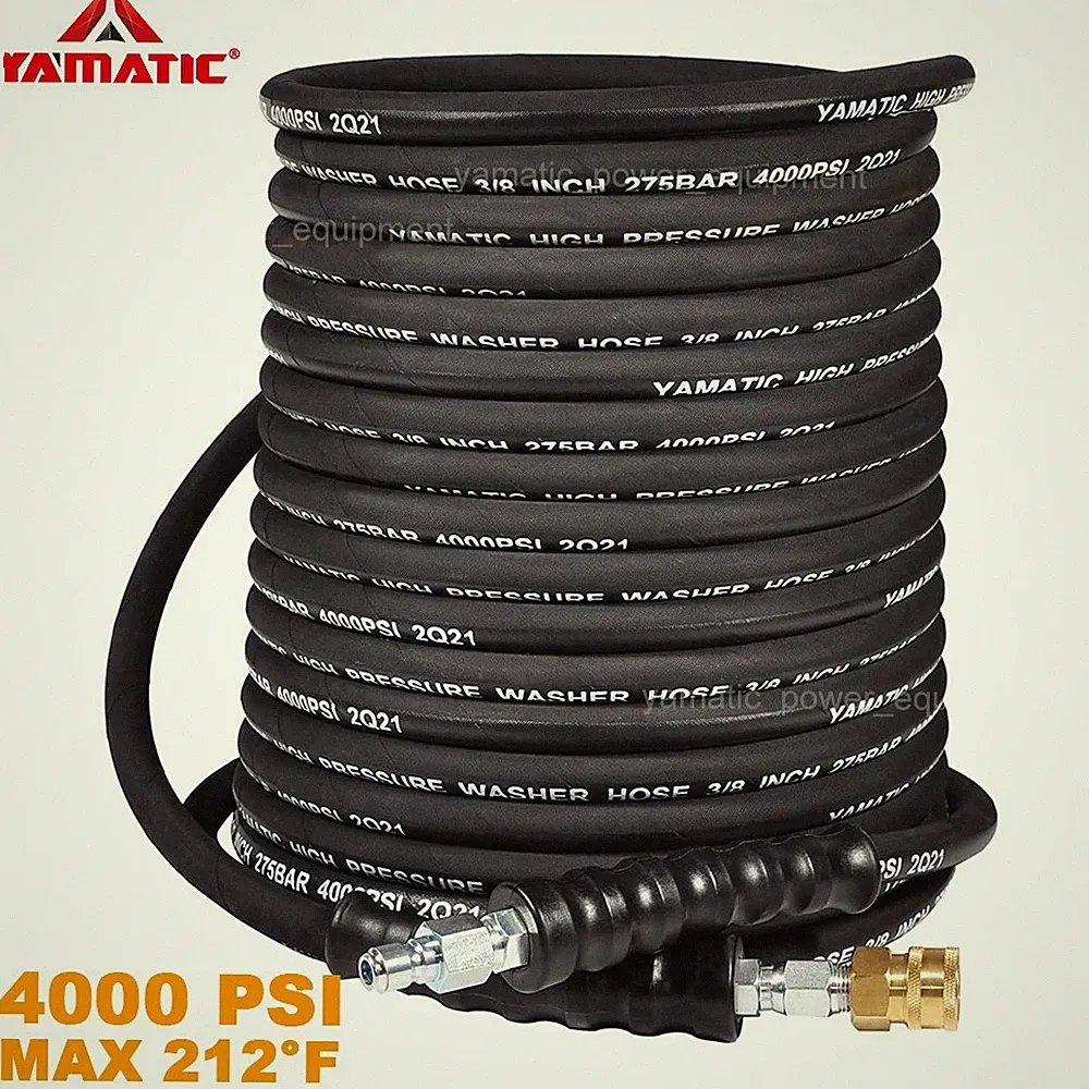 YAMATIC 4000 PSI Pressure Washer Hose 3/8" ID Anti-Kink Flexible for Hot Water