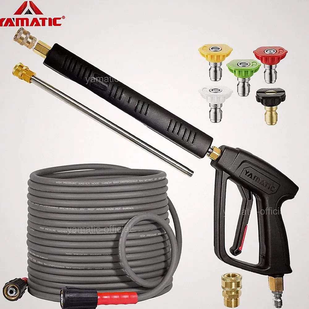 YAMATIC 4000psi Pressure Washer Gun & 3200psi Hose Kit 3/8" M22-14mm Connector
