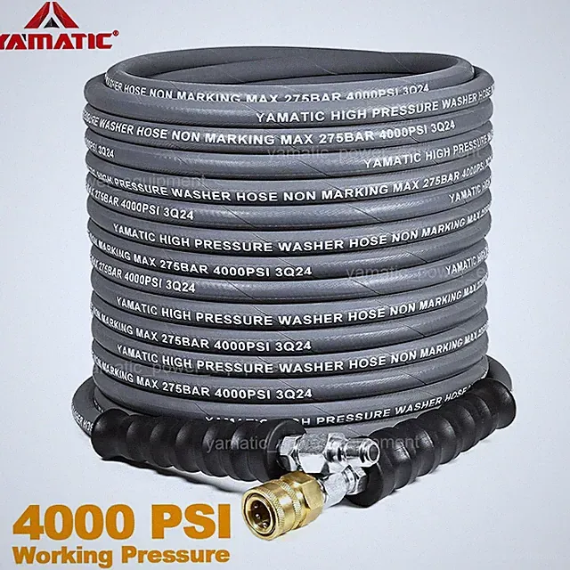 YAMATIC 5/16" 4000 PSI Pressure Washer Hose 50FT with Swivel Quick Connector