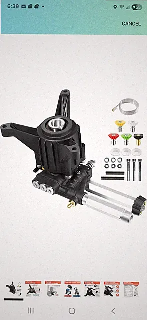 YAMATIC 7/8" Shaft Vertical Pressure Washer Pump, Front Inlet/Outlet...