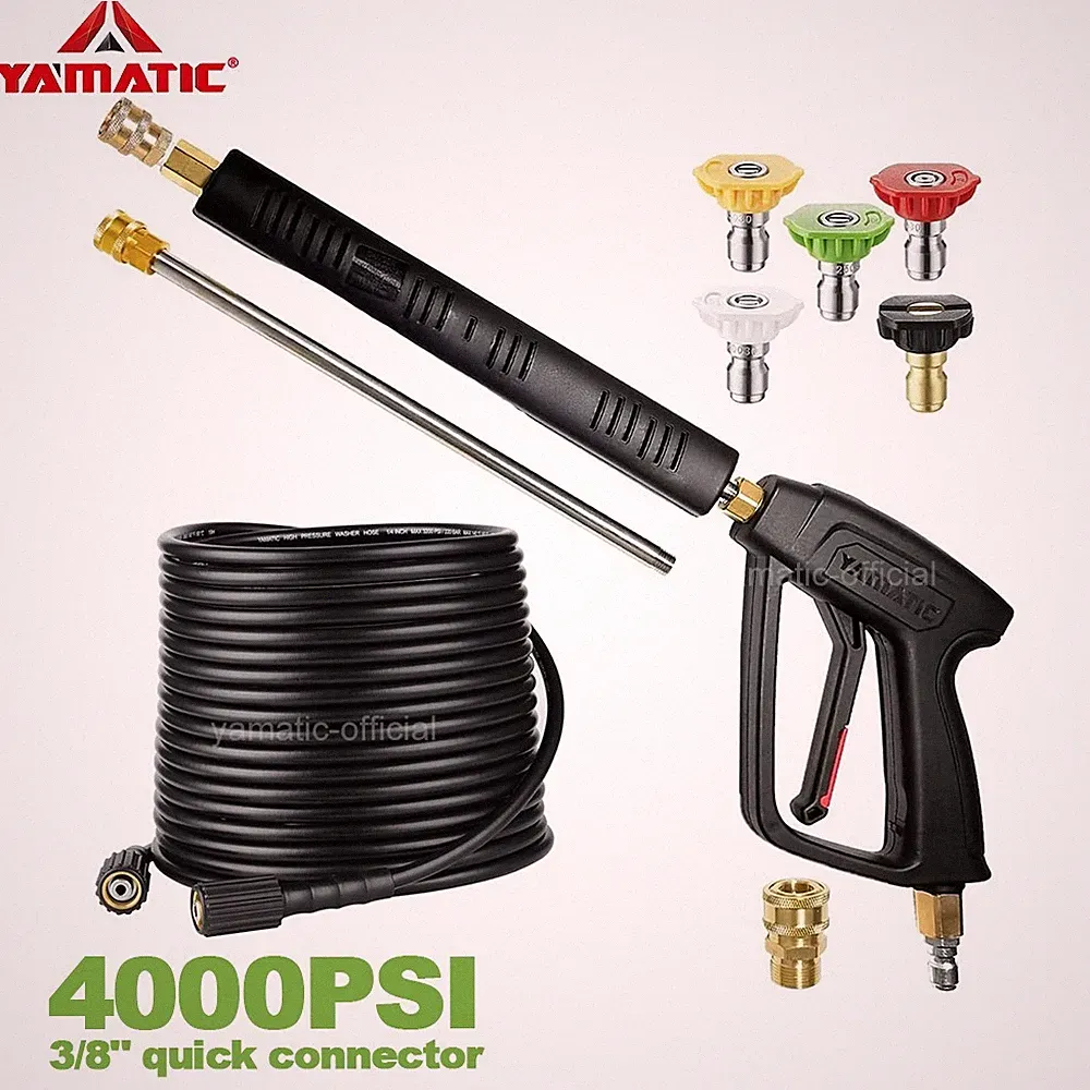 YAMATIC Car Cleaning Wash Gun 4000 PSI & 50 ft Pressure Washer Hose 3200 PSI