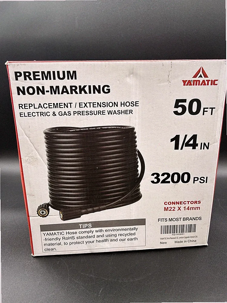 YAMATIC Electric And Gas Pressure Washer Hose 50ft 1/4" In 3200 Psi