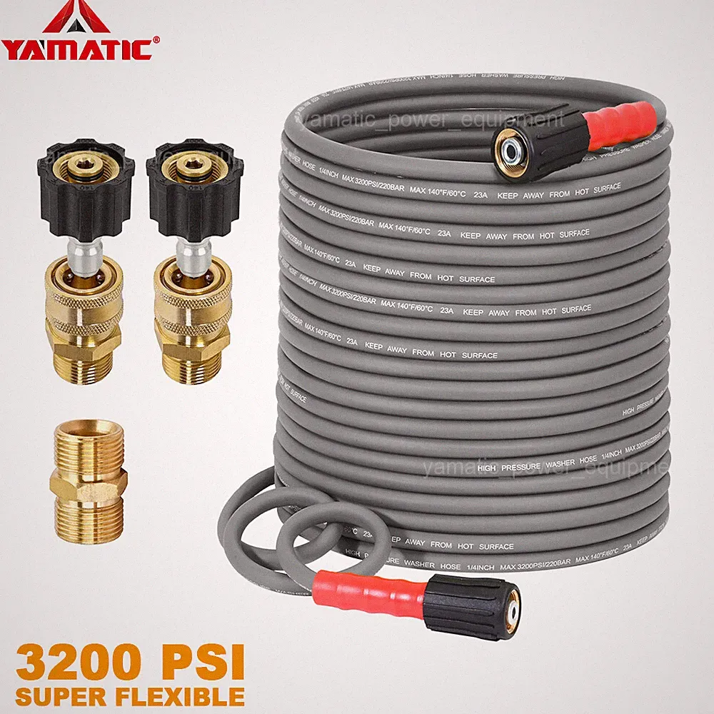 YAMATIC Flexible Pressure Washer Hose 1/4" Kink Resistance Power Washer Hose
