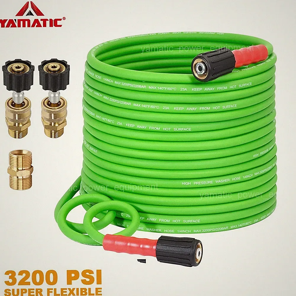 YAMATIC Flexible Pressure Washer Hose 1/4" Kink Resistant Power Washer Hose M22