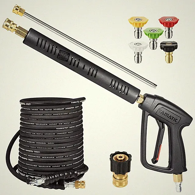 YAMATIC Long Pressure Washer Gun and Hose Kit, & 50FT Hose, Black