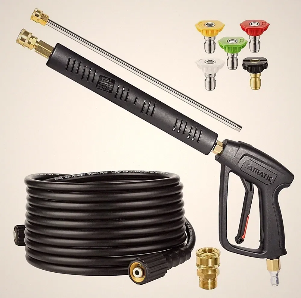 YAMATIC Preassure Washer Gun & Hose Kit, 25 Ft. With Nozzles M22-14mm.