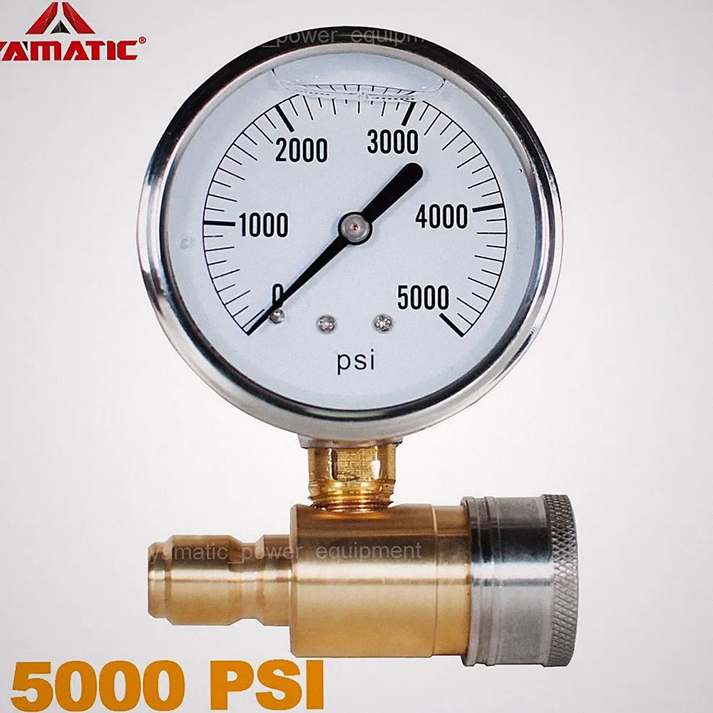 YAMATIC Pressure Gauge Kit for Pressure Washer 3/8 Inch Quick Connect 5000 PSI