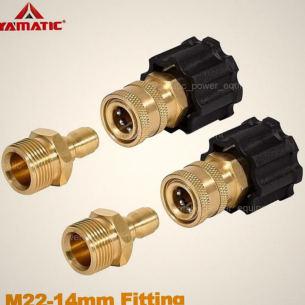 YAMATIC Pressure Washer 1/4" to M22-14mm Fittings 1/4" Quick Connect Adapters