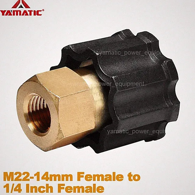 YAMATIC Pressure Washer Adapter, M22-14mm Female Thread to 1/4 Inch Female
