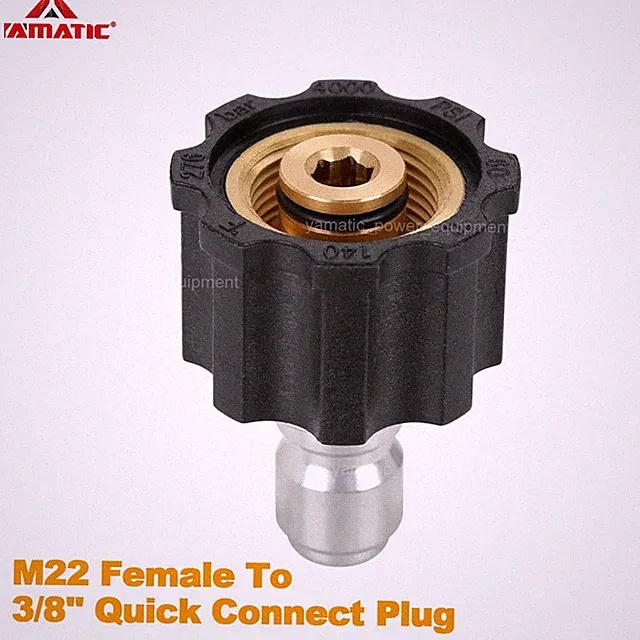 Yamatic Pressure Washer Adapter, M22 Female To 3/8'' Quick Connect Plug