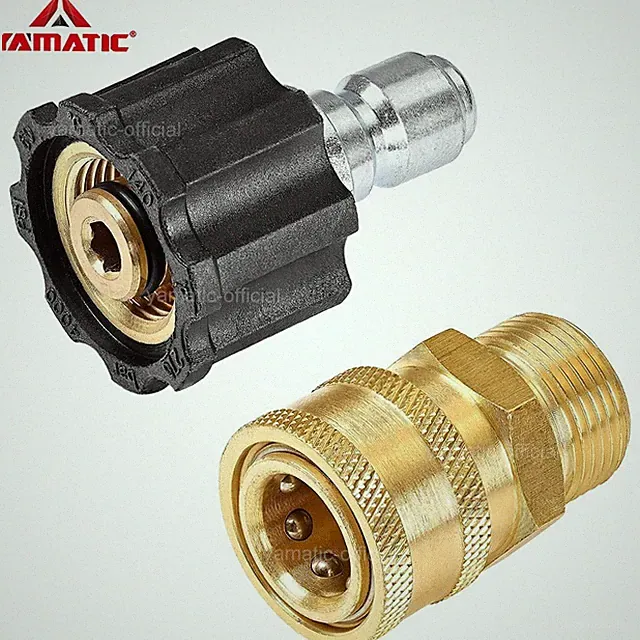 YAMATIC Pressure Washer Adapters M22 to 3/8" Quick Connect Socket 5000 psi