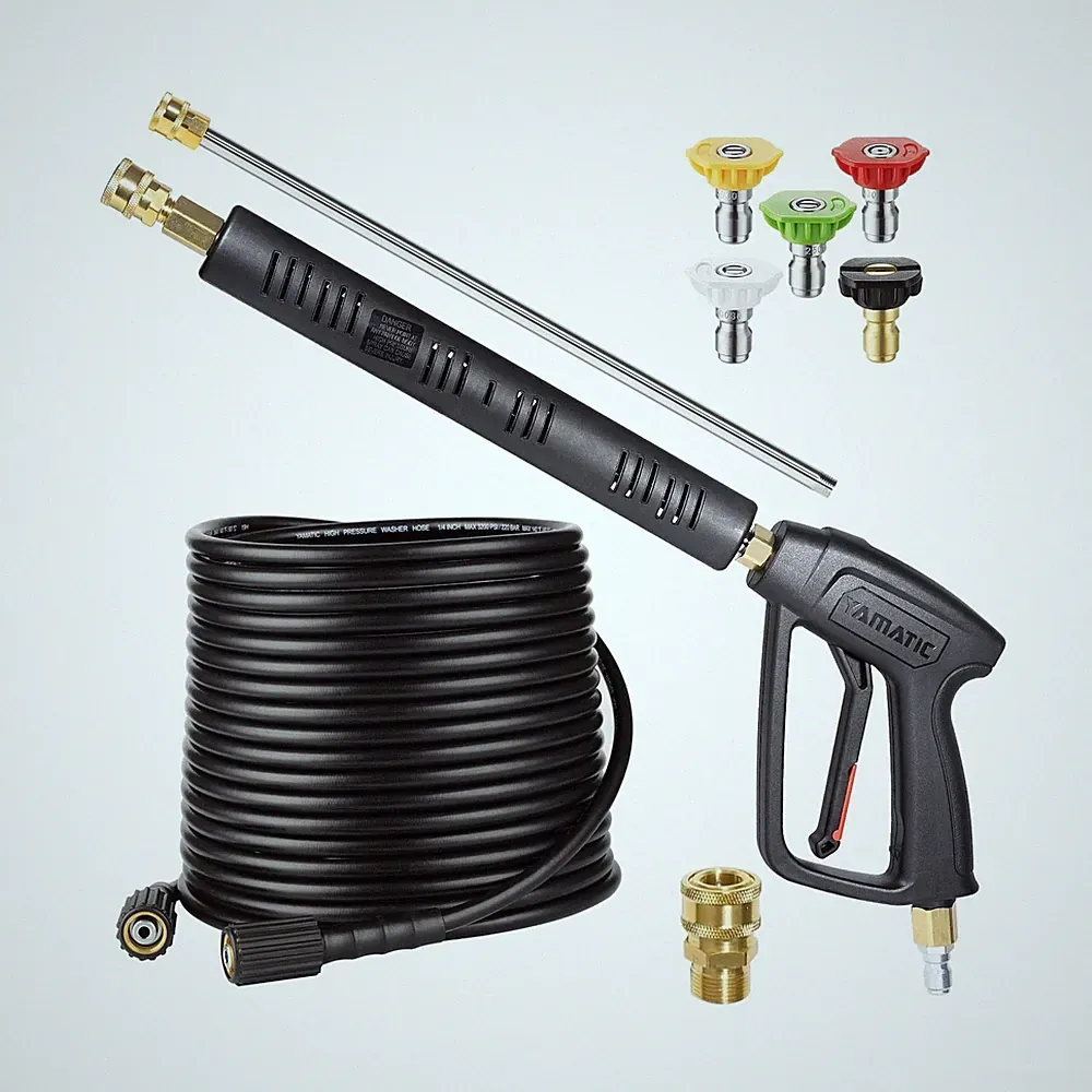 YAMATIC Pressure Washer Gun and Hose Kit, 50 FT Kink Resistant Powe... Fast Ship