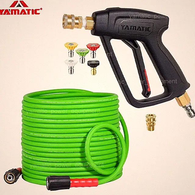 YAMATIC Pressure Washer Gun & Flexible Power Washer Hose 3/8" Quick Connect